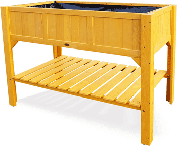 Habau 2854 cama elevada con bandeja, amarillo