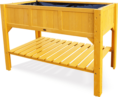 Habau 2854 cama elevada con bandeja, amarillo