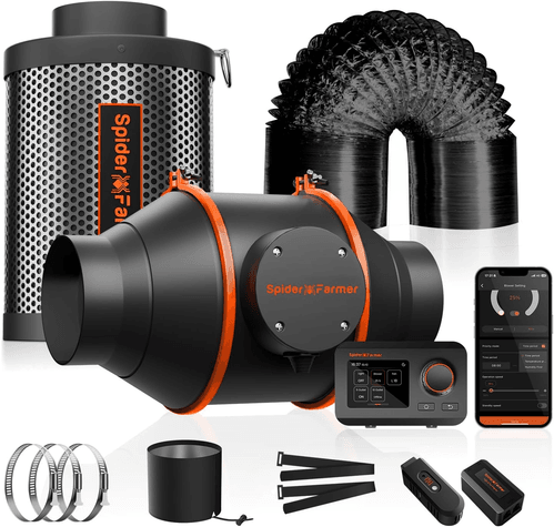 Spider Farmer Kit ventilación 4 (100mm) con controlador GGS