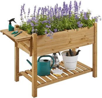 Yaheetech Mesa de Cultivo Elevada con Rejillas Extraíbles