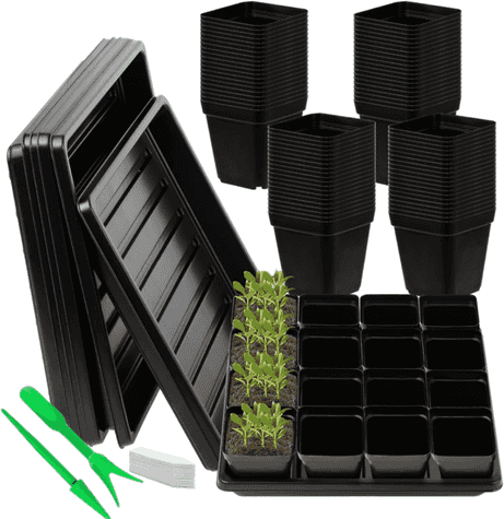 Kit de semilleros VEKLIQ con 80 macetas y 5 bandejas